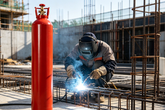 Solution of Acetylene Cylinders in Steel Rebar Cutting and Welding on Construction Sites