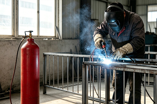 Solutions for using acetylene cylinders in door and window railing welding